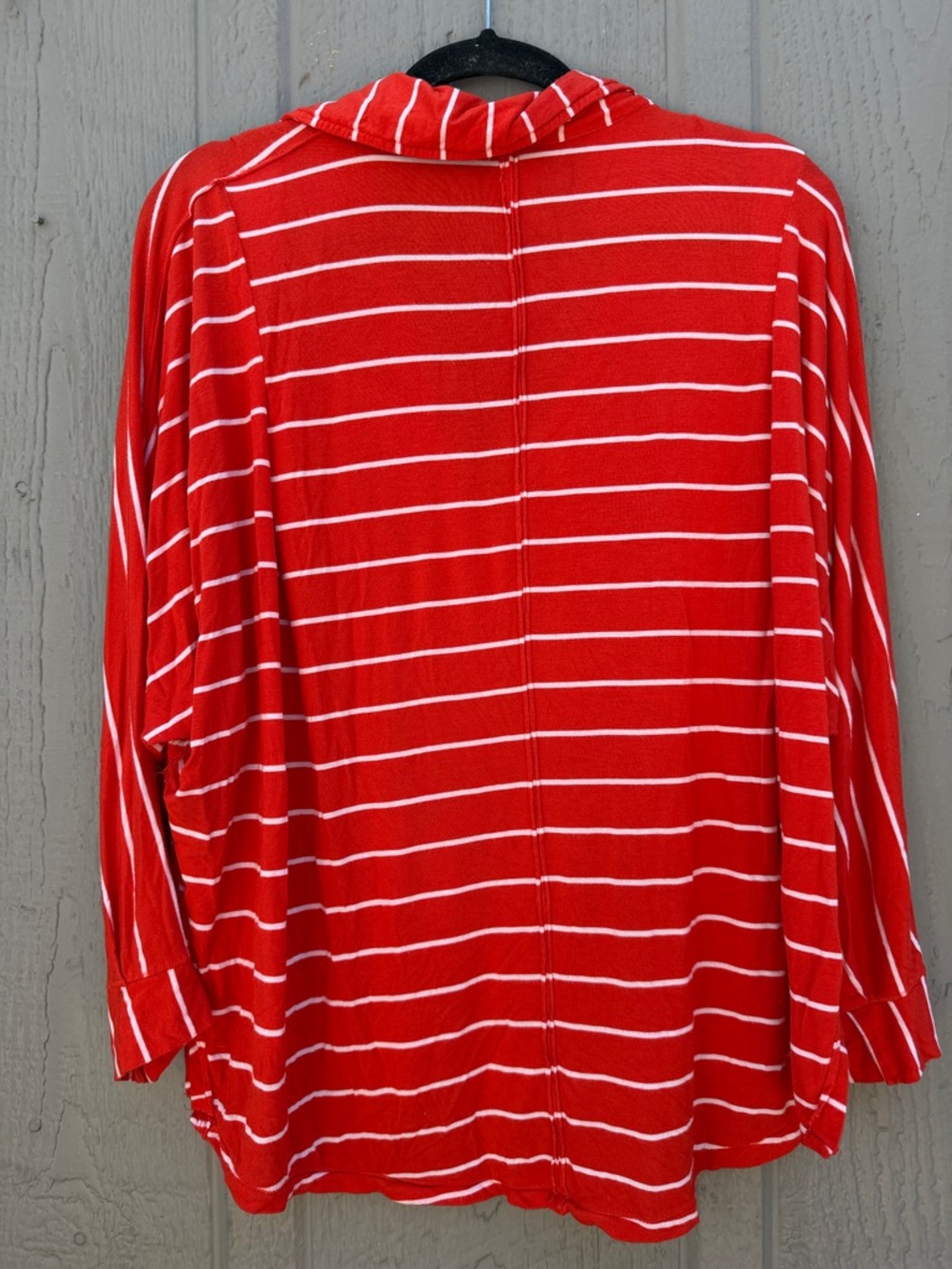 Free People We The Free Cant Fool Me Red Striped V-Neck Oversized Top - Picture 10 of 12